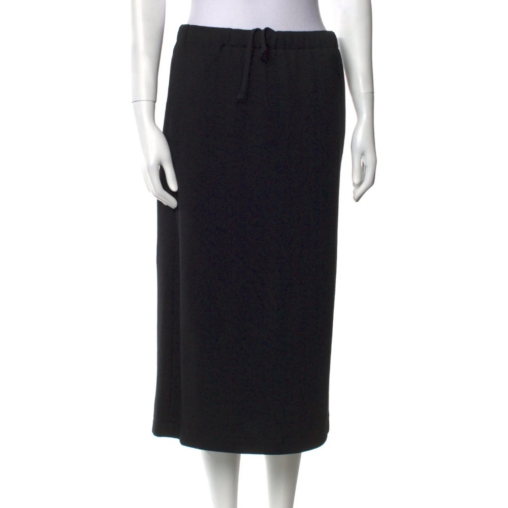 Commes De Garçons Wool Black Midi Skirt Size S